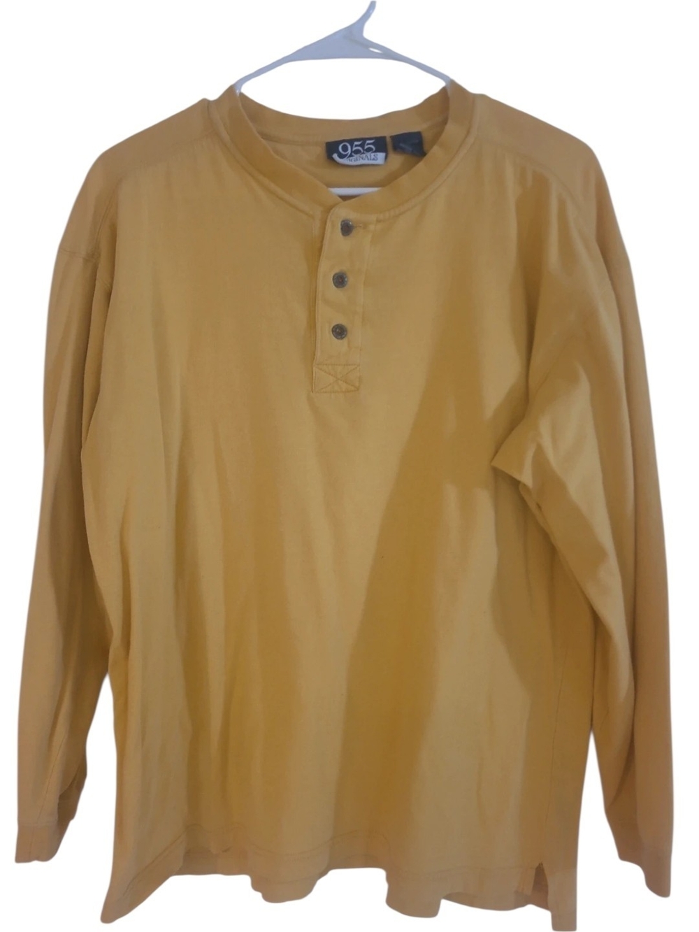 Levi's Men's Mustard Yellow Long-Sleeve Henley Shirt